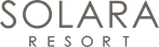 Solara Resort logo in modern brown uppercase letters